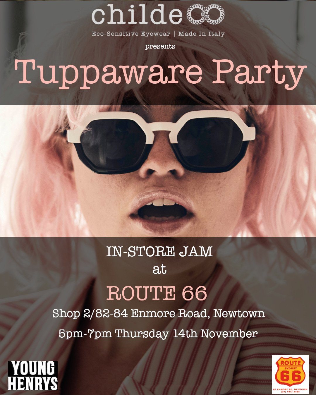 Tuppaware Party Route 66 Newtown in store gig this Thursday