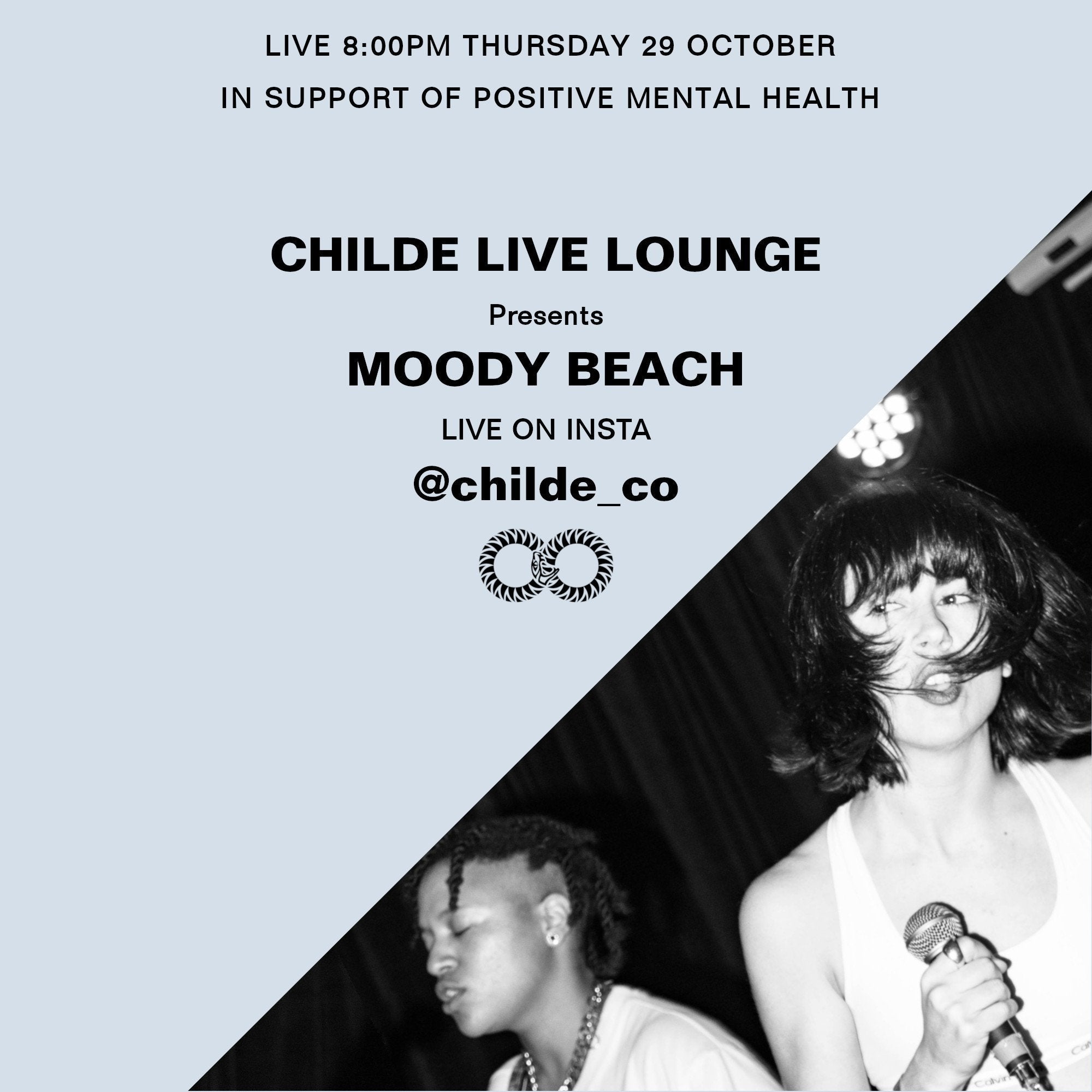Moody Beach in Childe Live Lounge for Beyond Blue support