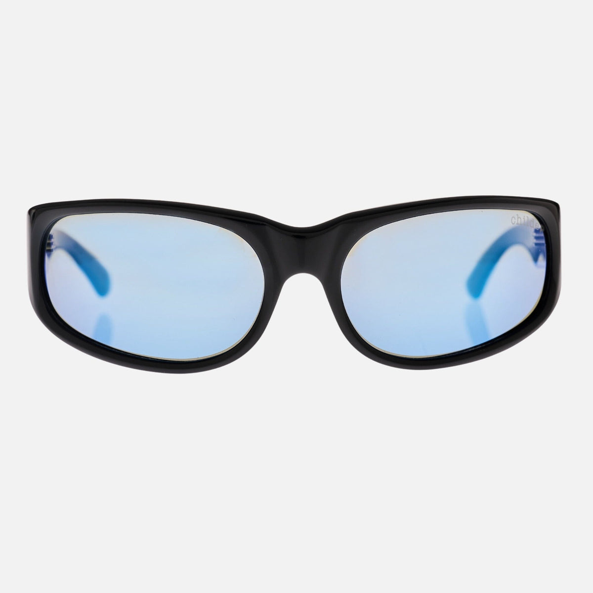 CYLINDER Gloss Black | Blue Chrome Polarised Bio Lens