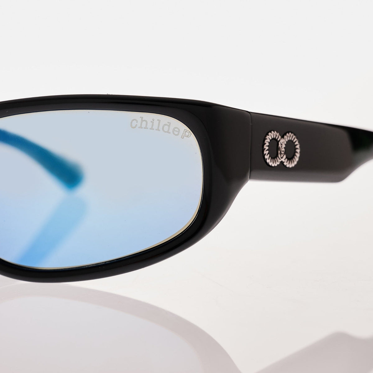 CYLINDER Gloss Black | Blue Chrome Polarised Bio Lens