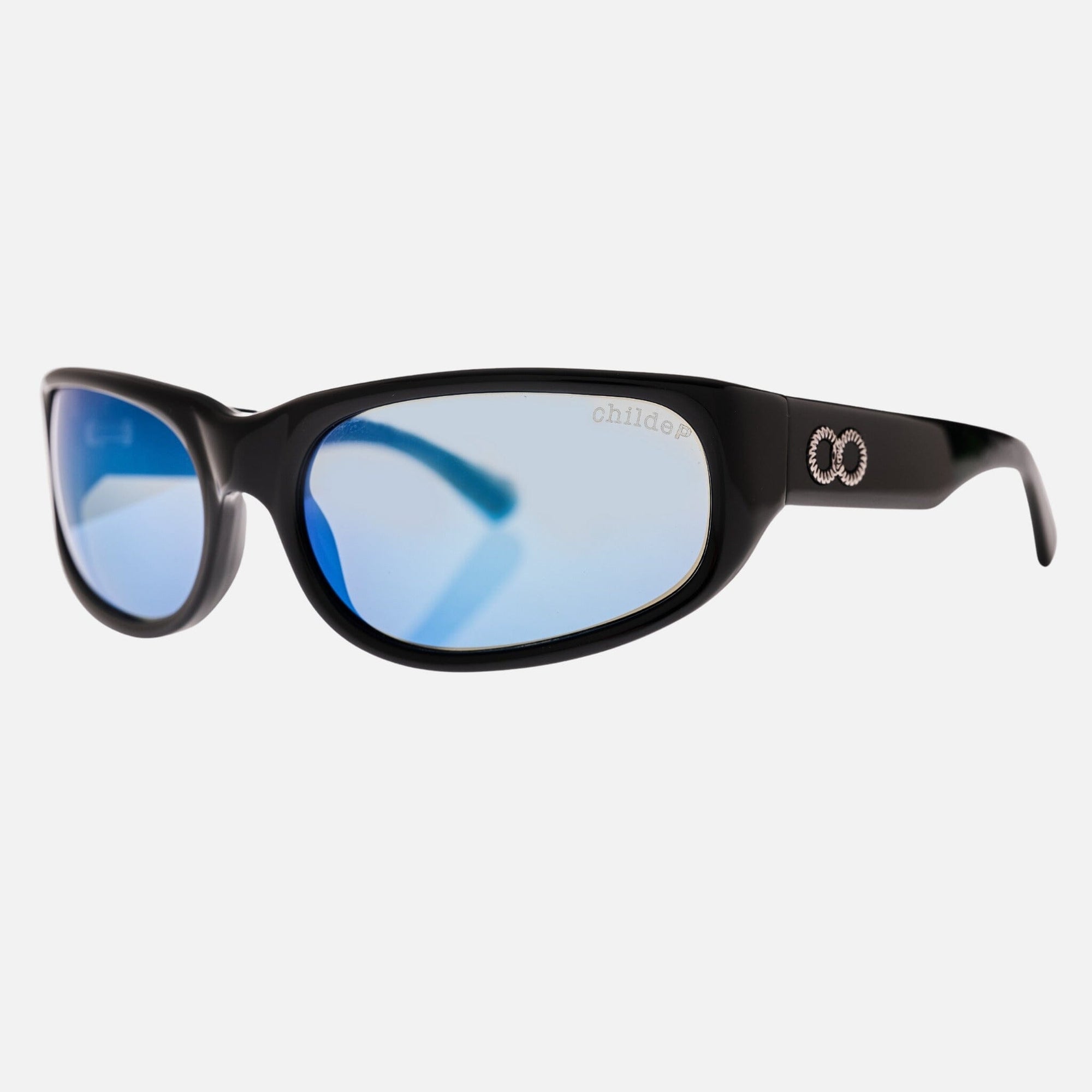 CYLINDER Gloss Black | Blue Chrome Polarised Bio Lens