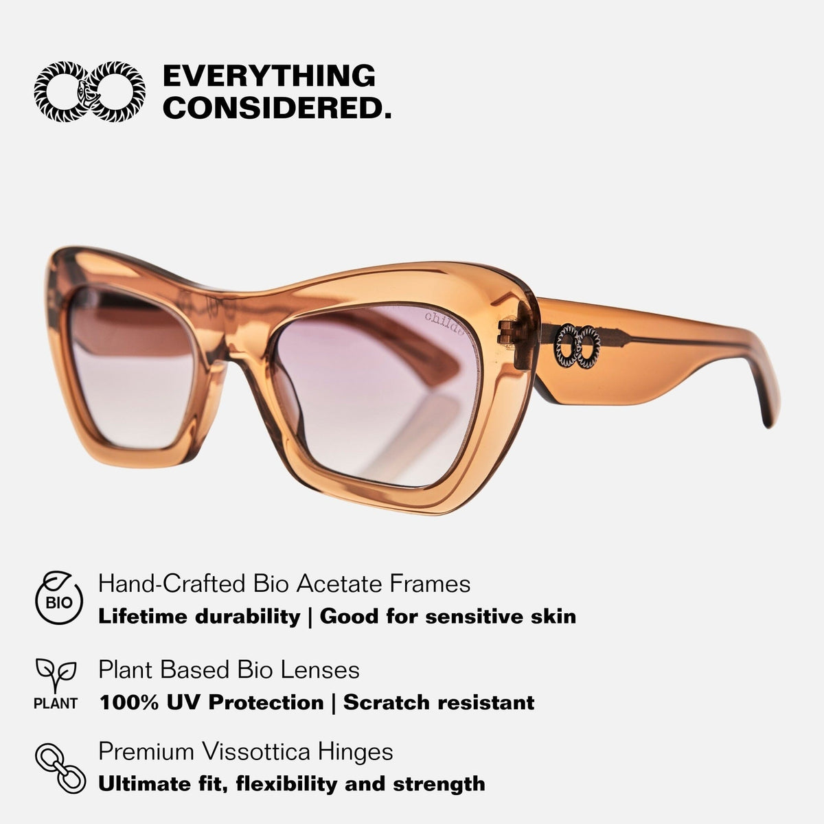 FARFALLE Bio-Acetate Translucent Cola | Amber Gradient Bio Lens