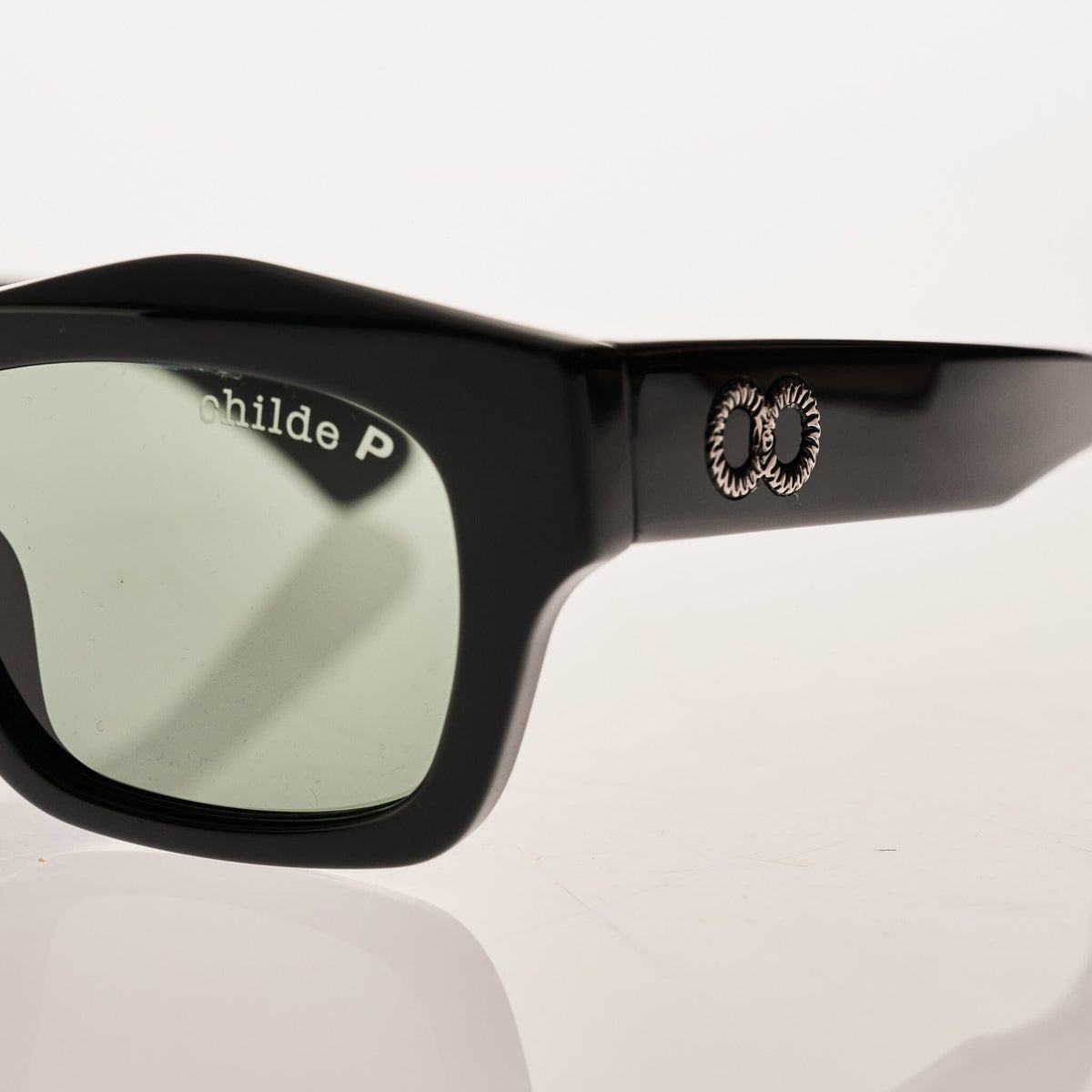 FOLSOM Bio-Acetate Gloss Black | Green Polarised Lens