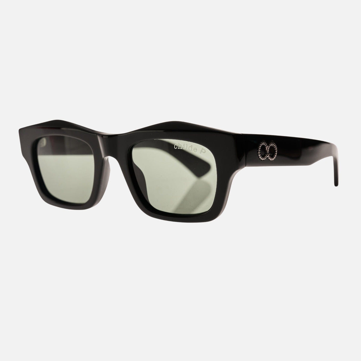 FOLSOM Bio-Acetate Gloss Black | Green Polarised Lens