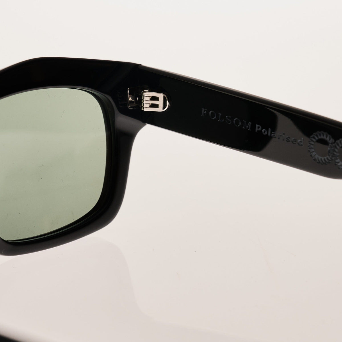 FOLSOM Bio-Acetate Gloss Black | Green Polarised Lens