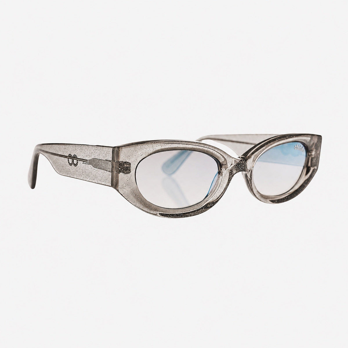 ORACLE Silver Glitter | Blue Chrome Rose Lens