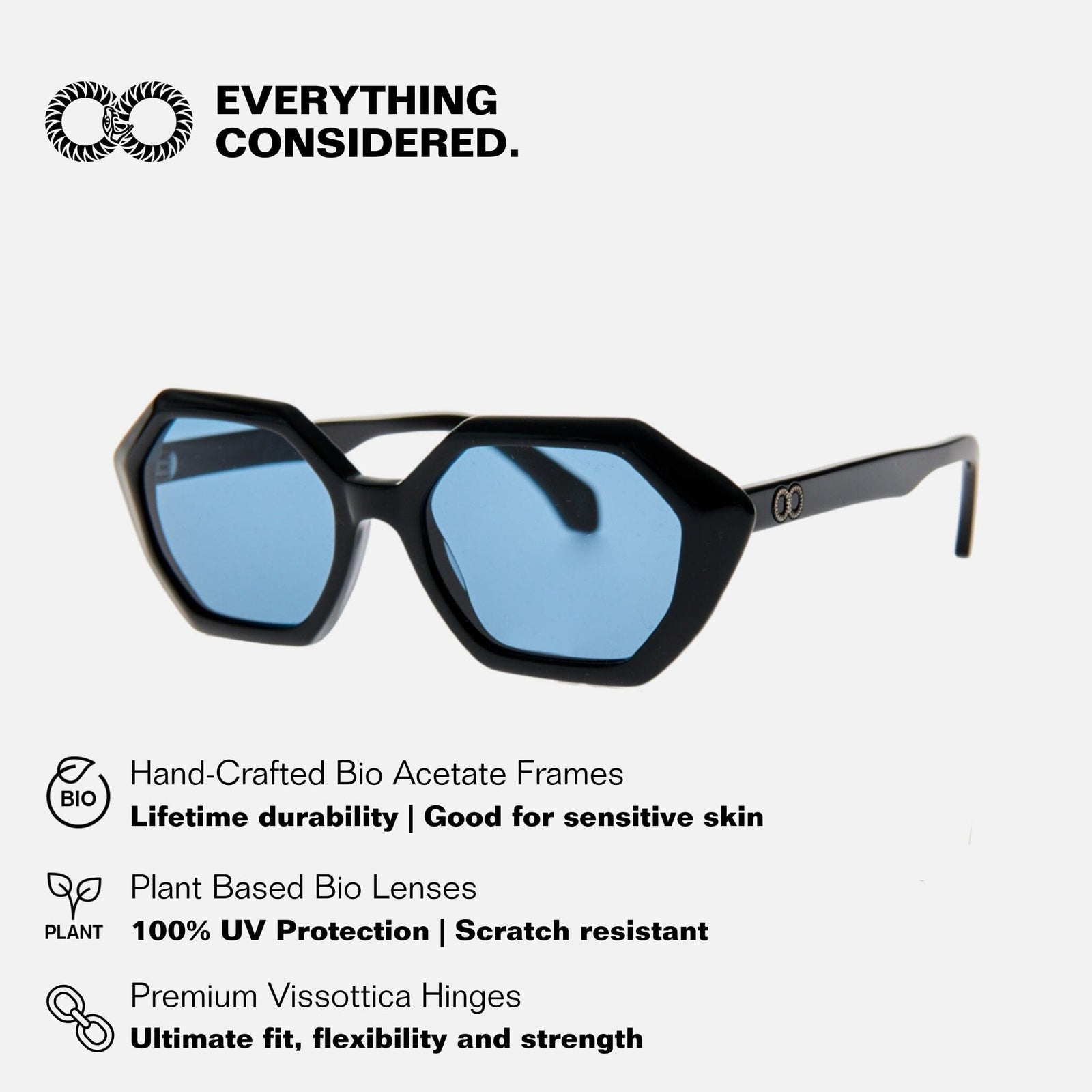 SNARE Bio-Acetate Gloss Black | Blue Telluric Lens