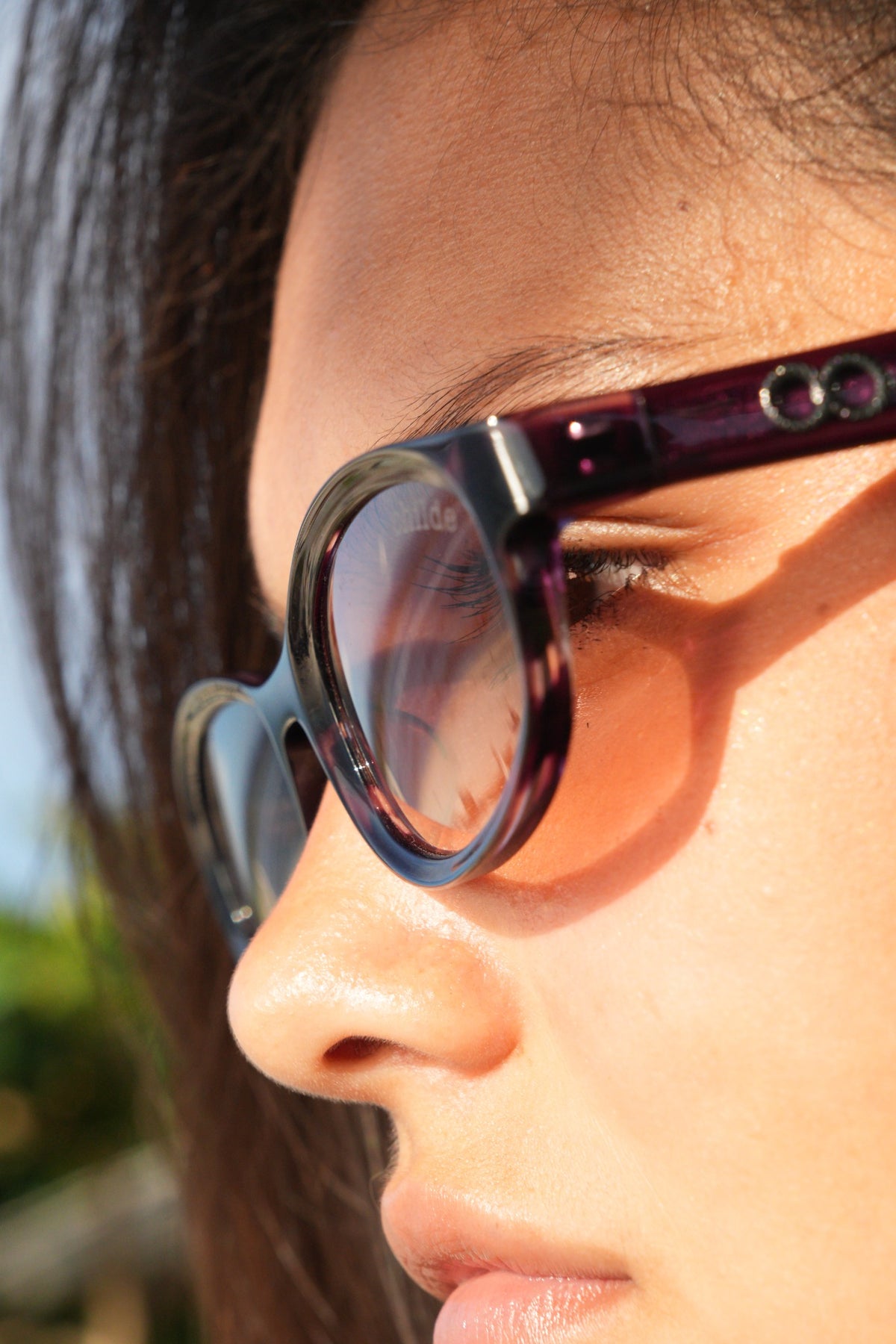 Safira Theresia Den Hoedt wearing Childe Eyewear in Krui, Sumatra