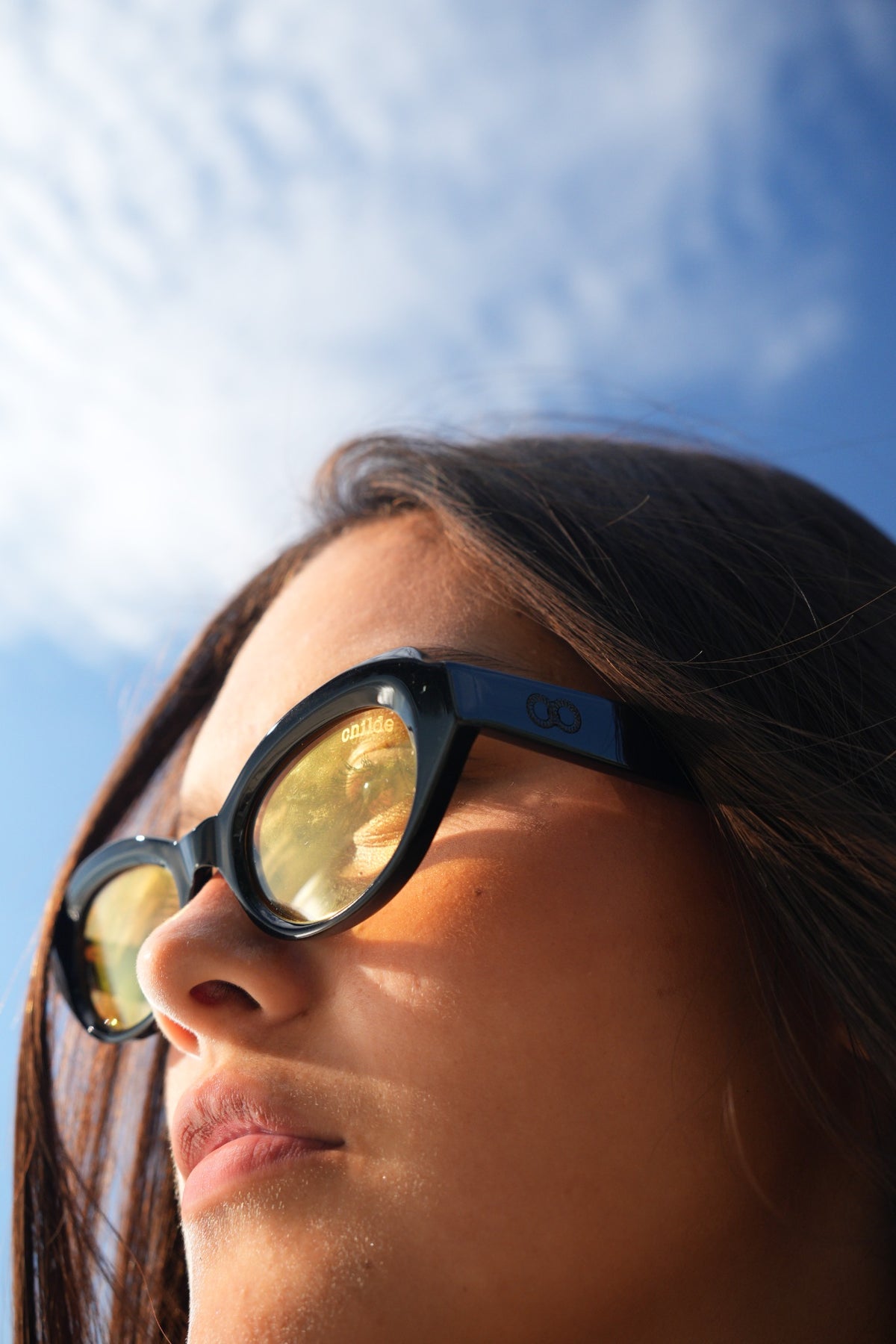 Safira Theresia Den Hoedt wearing Childe Eyewear in Krui, Sumatra