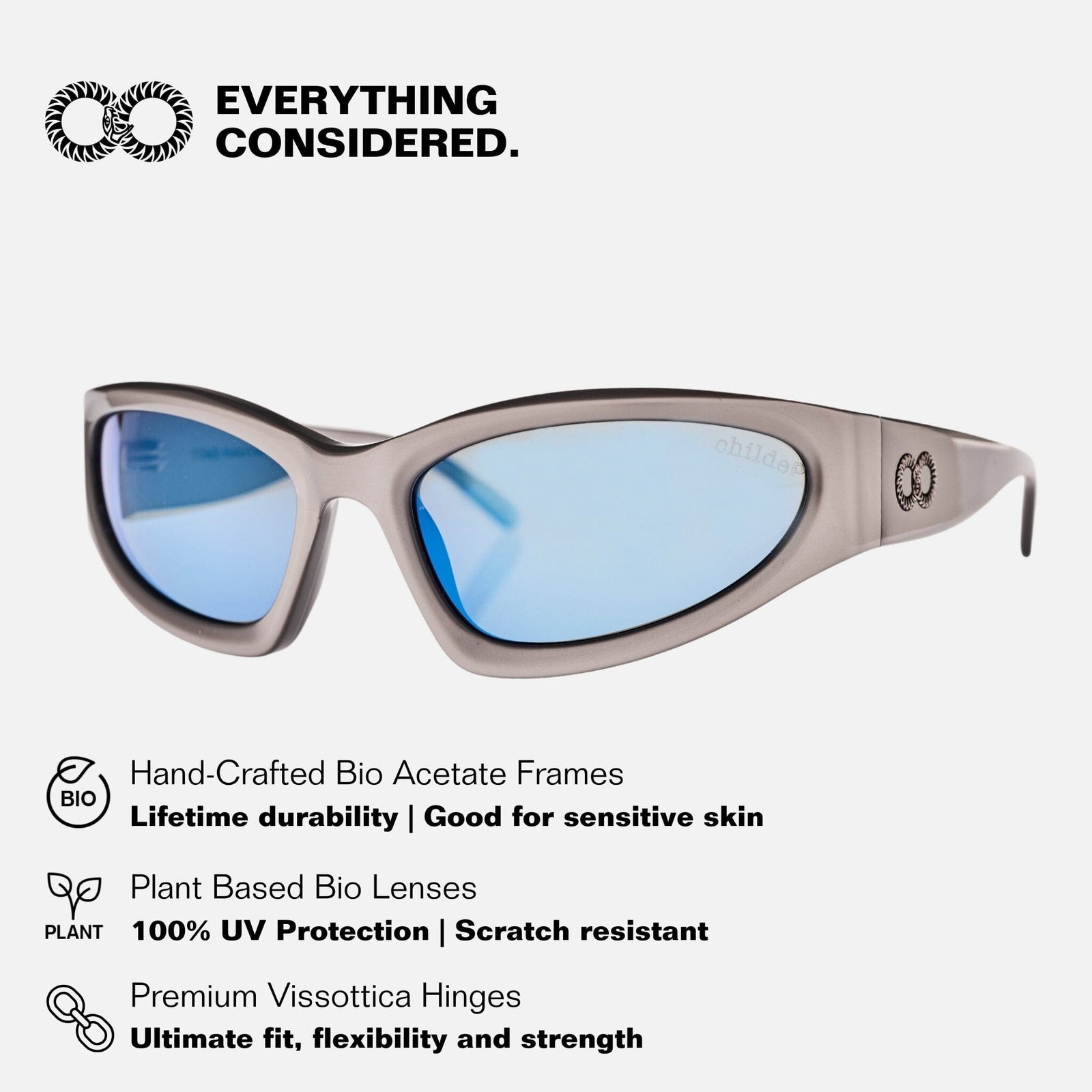 TOMB Chrome | Blue Chrome Polarised Bio Lens