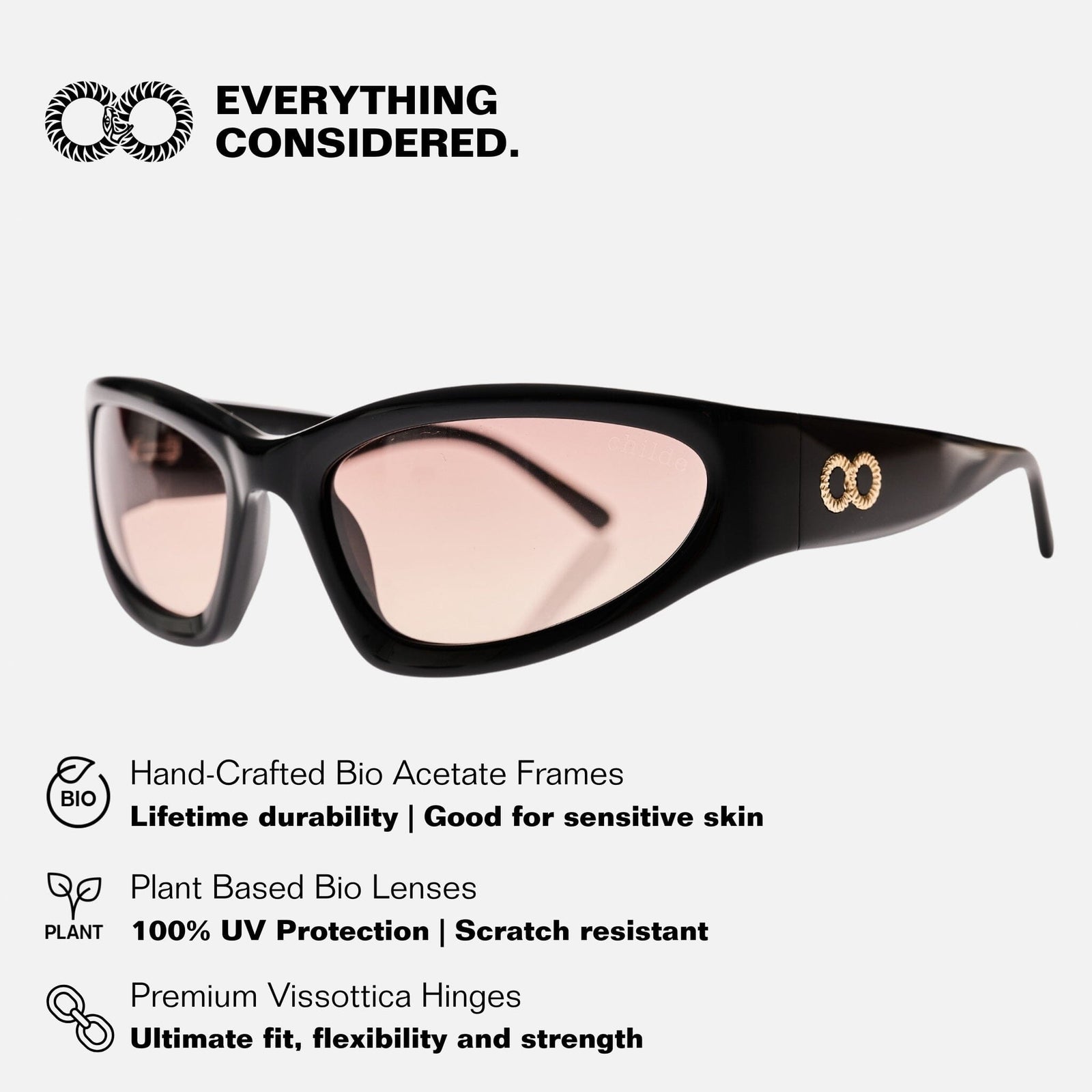 TOMB Gloss Black | Rose Gradient Bio Lens