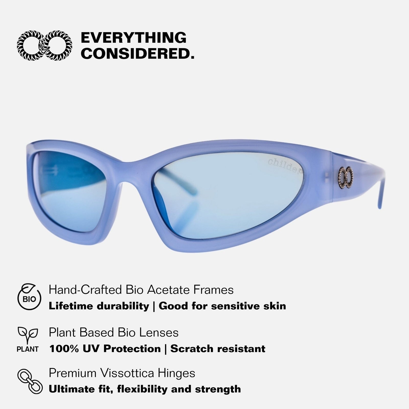 TOMB Pearl Sky Blue | Blue Chrome Polarised Bio Lens