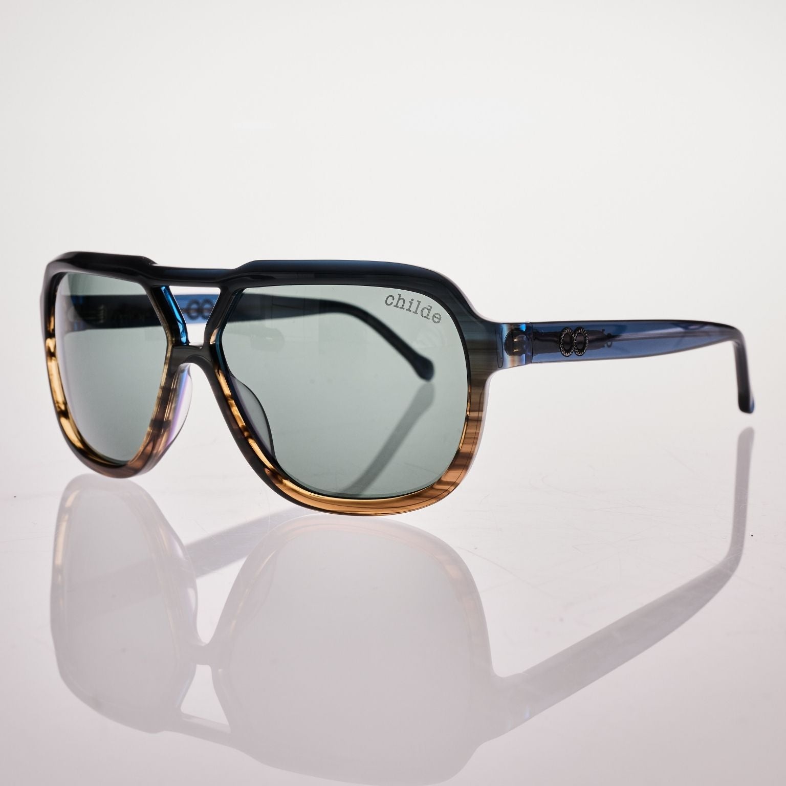 TREBLE.2.0 Blue Sunset Gradient | Green Polarised Bio Lens