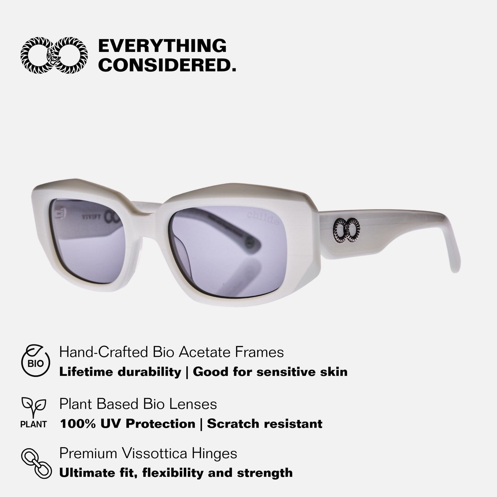 VIVIFY Bio-Acetate Recycled Ice Blue | Grey Bio Lens