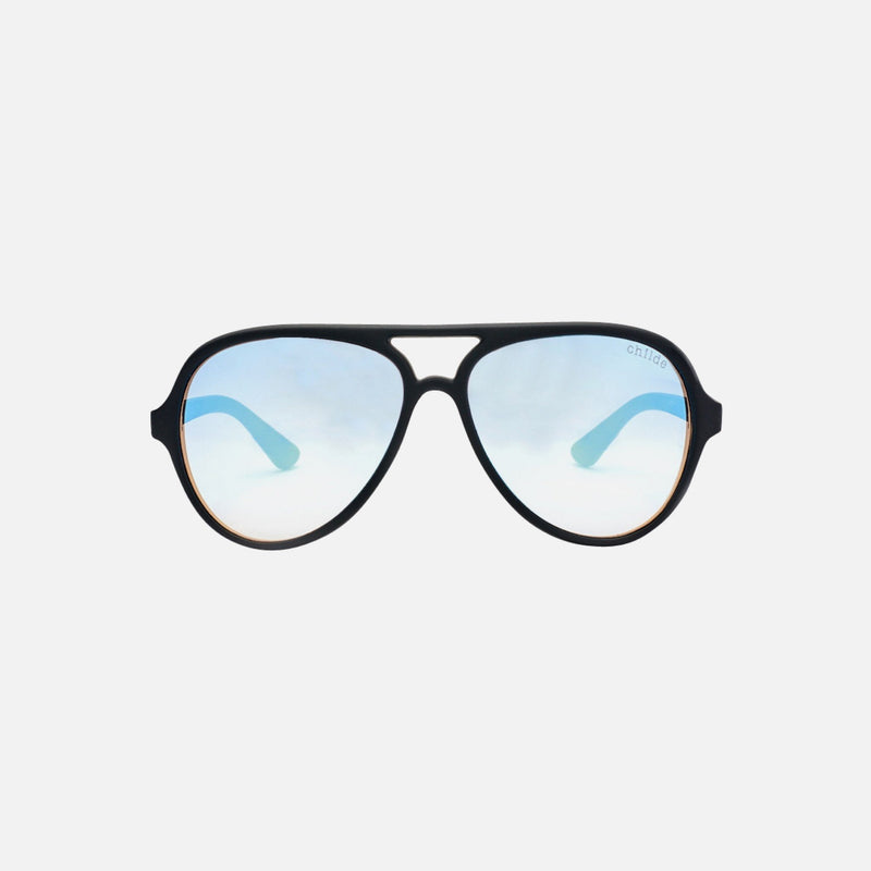 DELETE Matte Black | Double Gradient Rose / Sky Blue Mirror Flash Lens