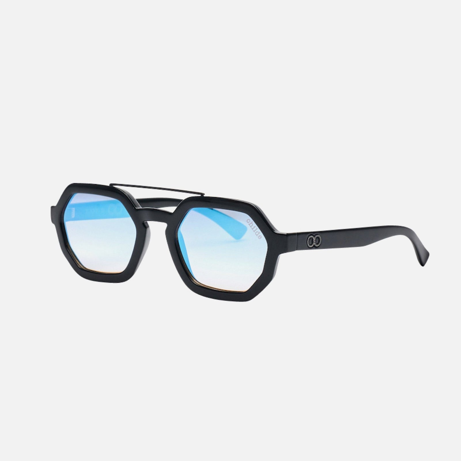 EXIT-B Gloss Black | Rose Gradient / Sky Blue Mirror Lens