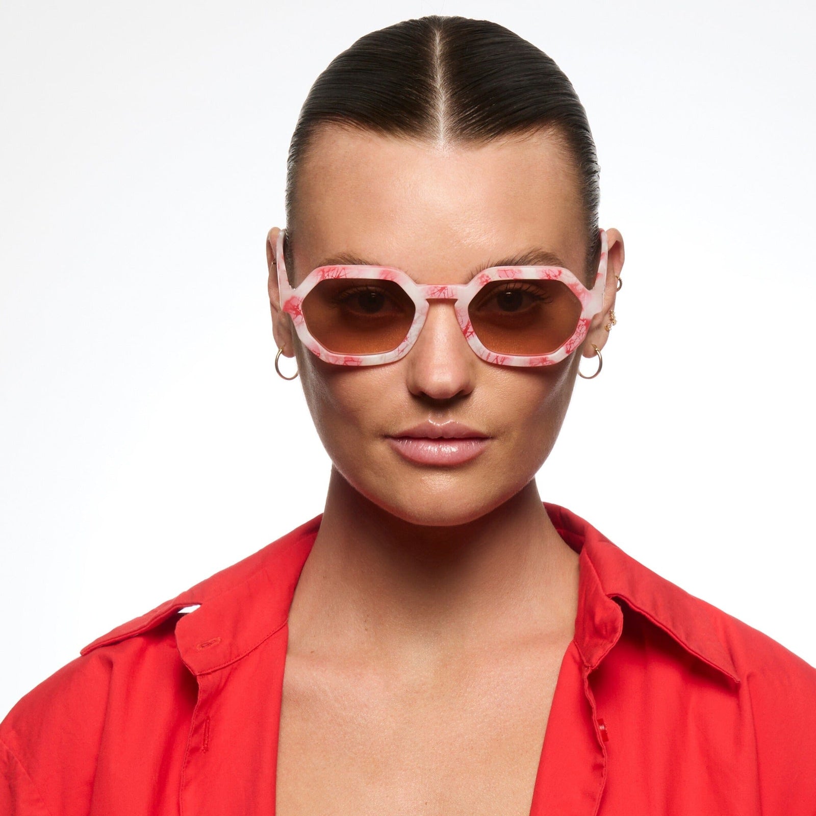 EXIT Love You Red White Marble | Rose Gradient Bio Lens