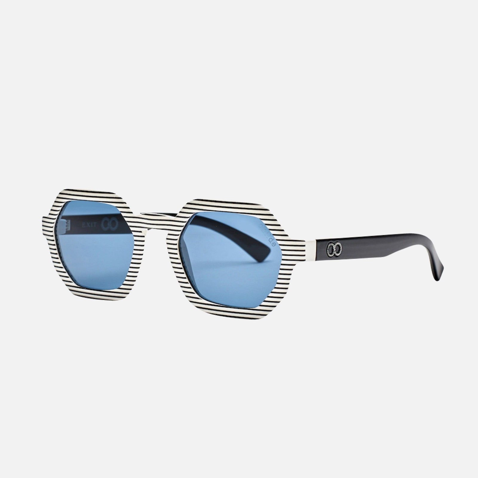 EXIT Tabloid Black/White Stripe | Blue Telluric Lens