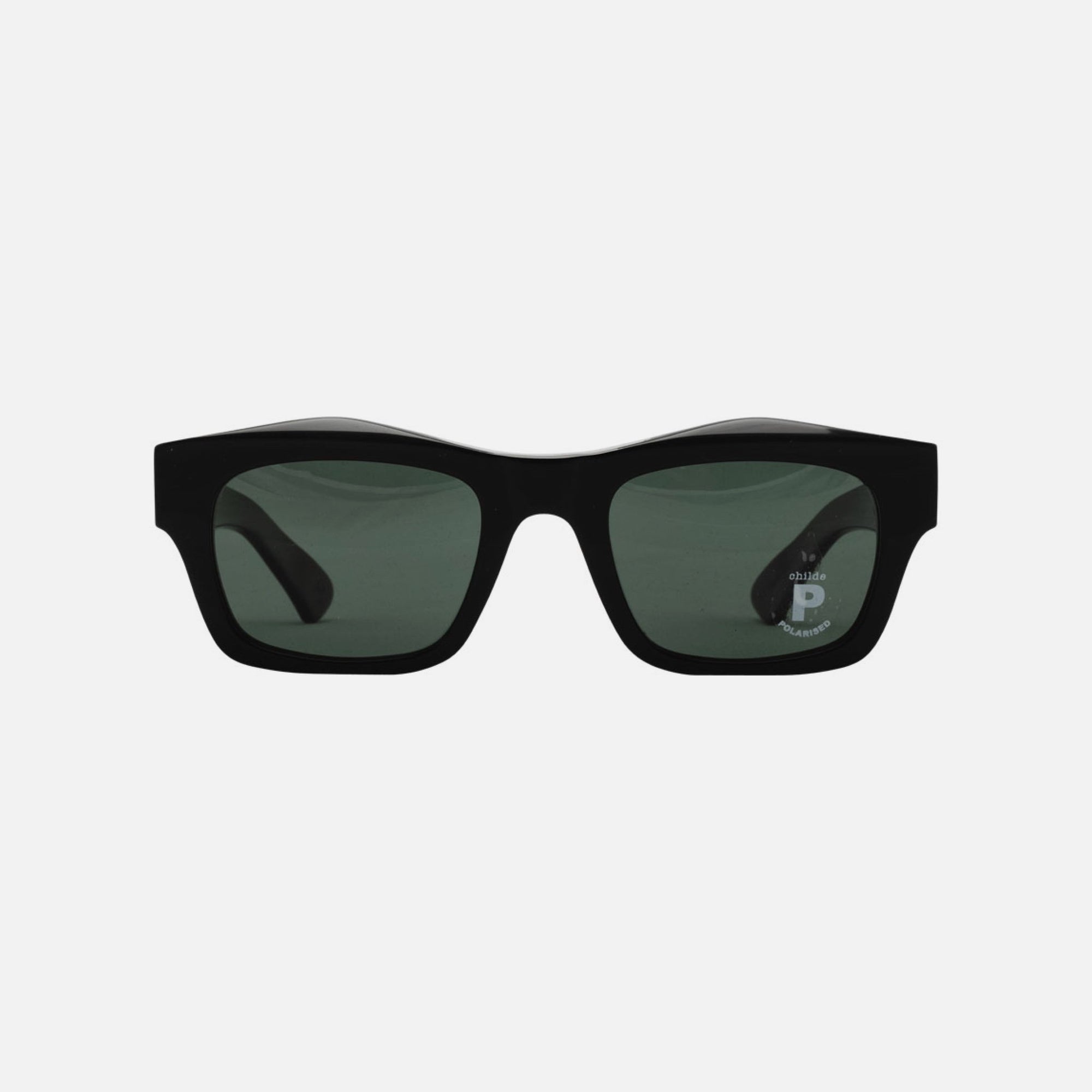 FOLSOM Bio-Acetate Gloss Black | Green Polarised Lens