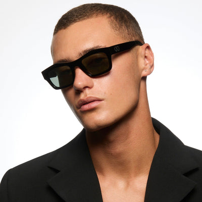 FOLSOM Bio-Acetate Gloss Black | Green Polarised Lens