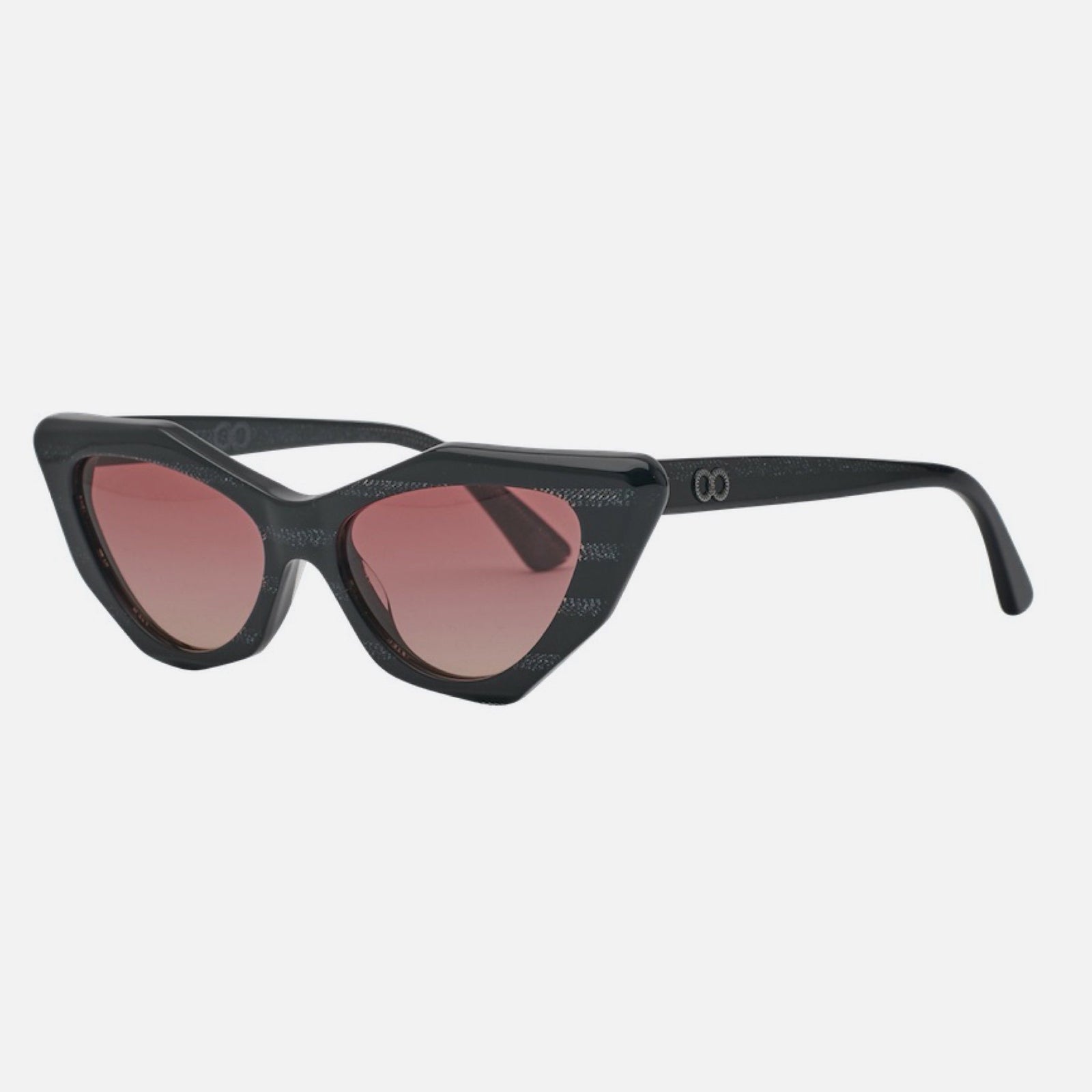 MOOKHI Bio-Acetate Gloss Black Devil | Rose Vital Gradient Lens