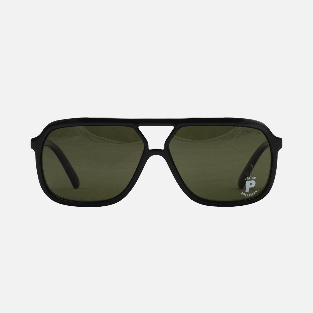 TREBLE Gloss Black | Green Polarised Lens